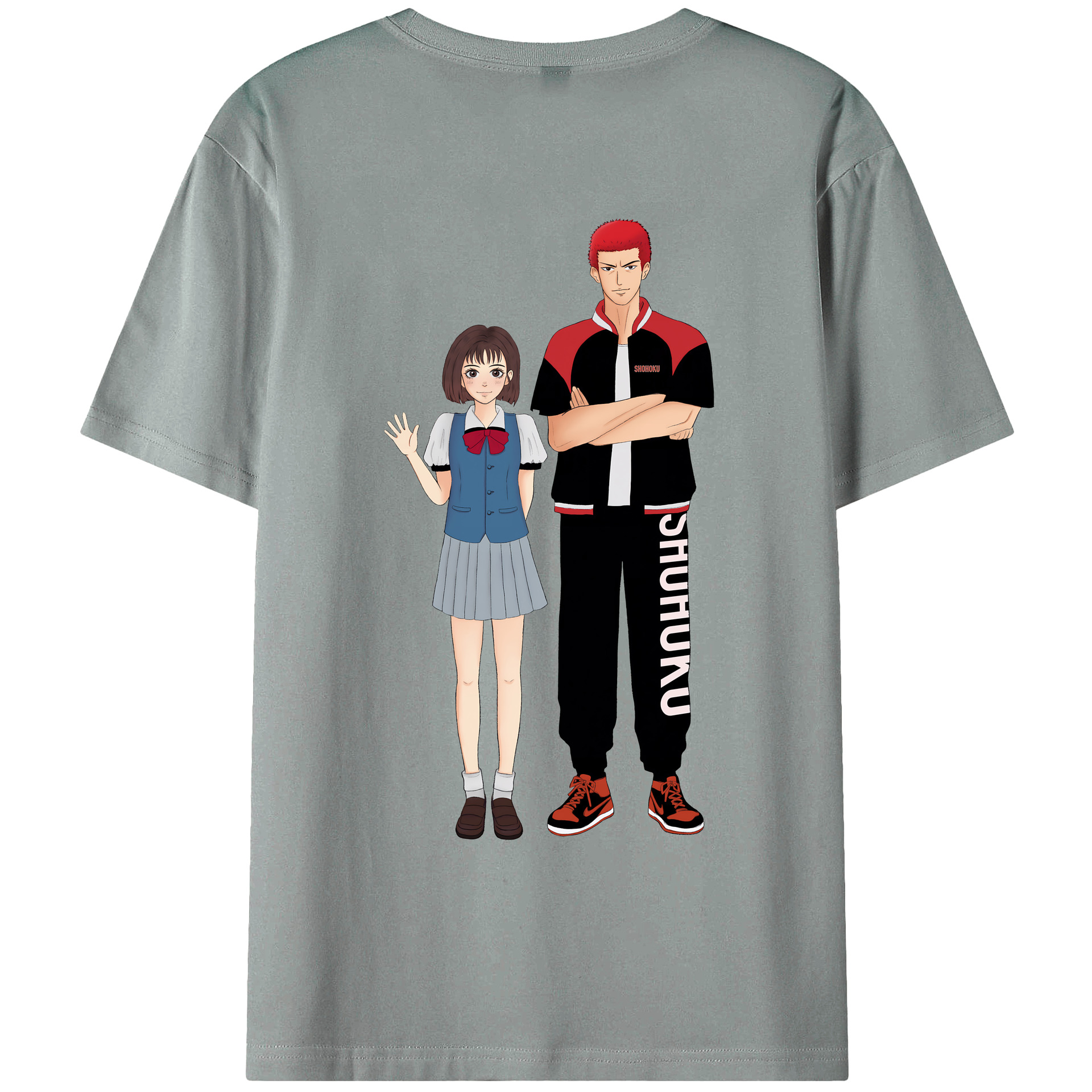 （画像用） SLAM DUNK／スラムダンク 綿100％ メンズ半袖Tシャツ（バックプリント） 通気性